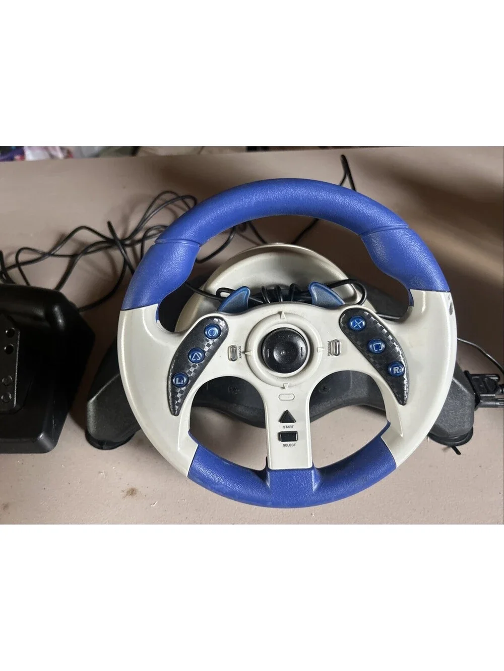MAD CATZ MC2 Racing Steering Wheel and Pedals for PS2. Blue